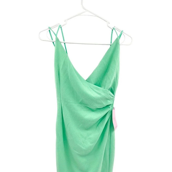 Hello Molly Quiet Dancer Women's Mini Dress Ruched Side Wrap Mint Size XS New - Picture 4 of 15